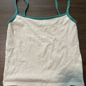 Cotton On (Medium) Cream and Green Cami Crop Top